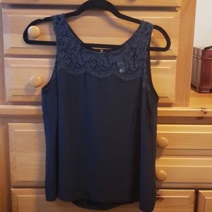 J Crew Black Blouse tank top lacy